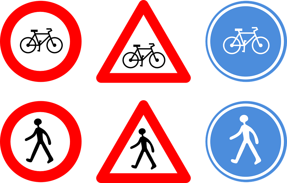 Road Signs, Bicycle, Cycle, Bike - Road Sign, Transparent background PNG HD thumbnail