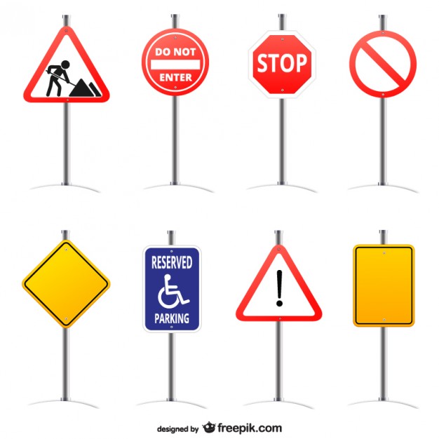 Road Signs Set - Road Sign, Transparent background PNG HD thumbnail