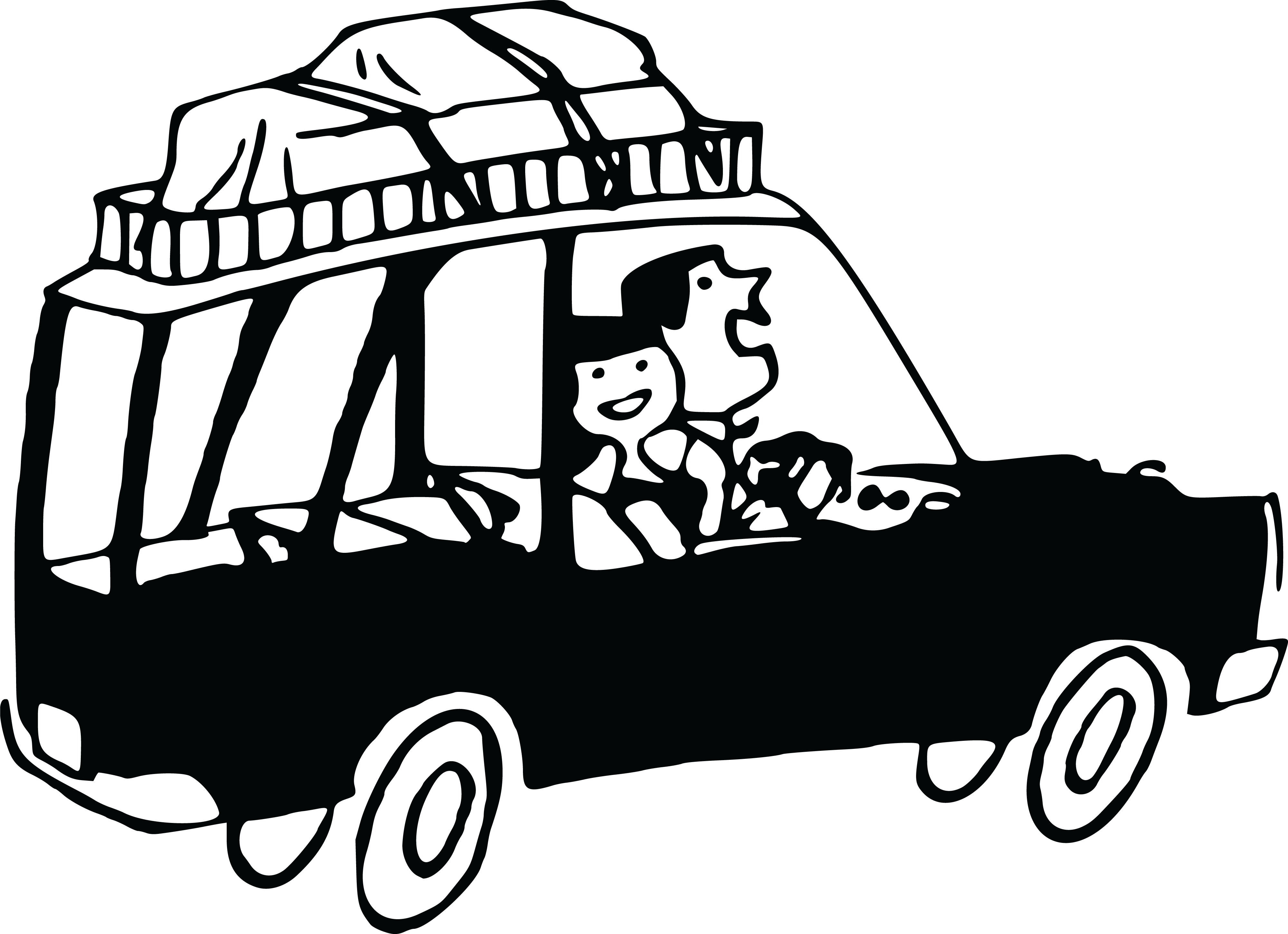 Free Clipart Of A Couple On A Road Trip #00011963 . - Road Trip Black And White, Transparent background PNG HD thumbnail