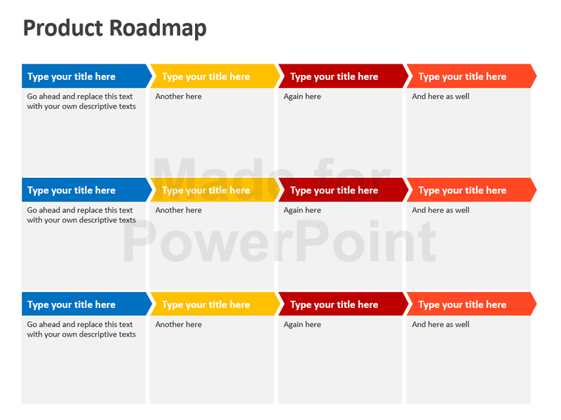 Free Roadmap Powerpoint Presentation Templates Product Roadmap Powerpoint Template Editable Ppt Download - Roadmap Powerpoint, Transparent background PNG HD thumbnail