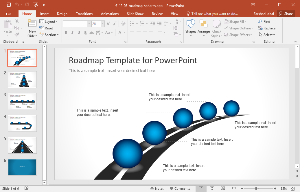 Go To Download Roadmap Timeline With Spheres Template For Powerpoint - Roadmap Powerpoint, Transparent background PNG HD thumbnail