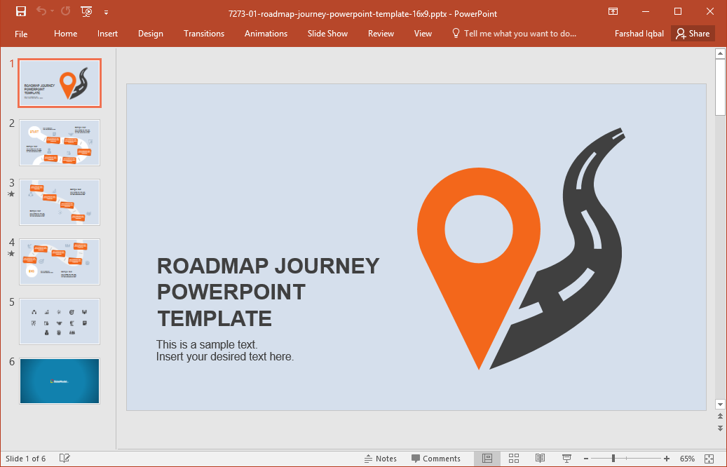 Roadmap Journey Powerpoint Template - Roadmap Powerpoint, Transparent background PNG HD thumbnail