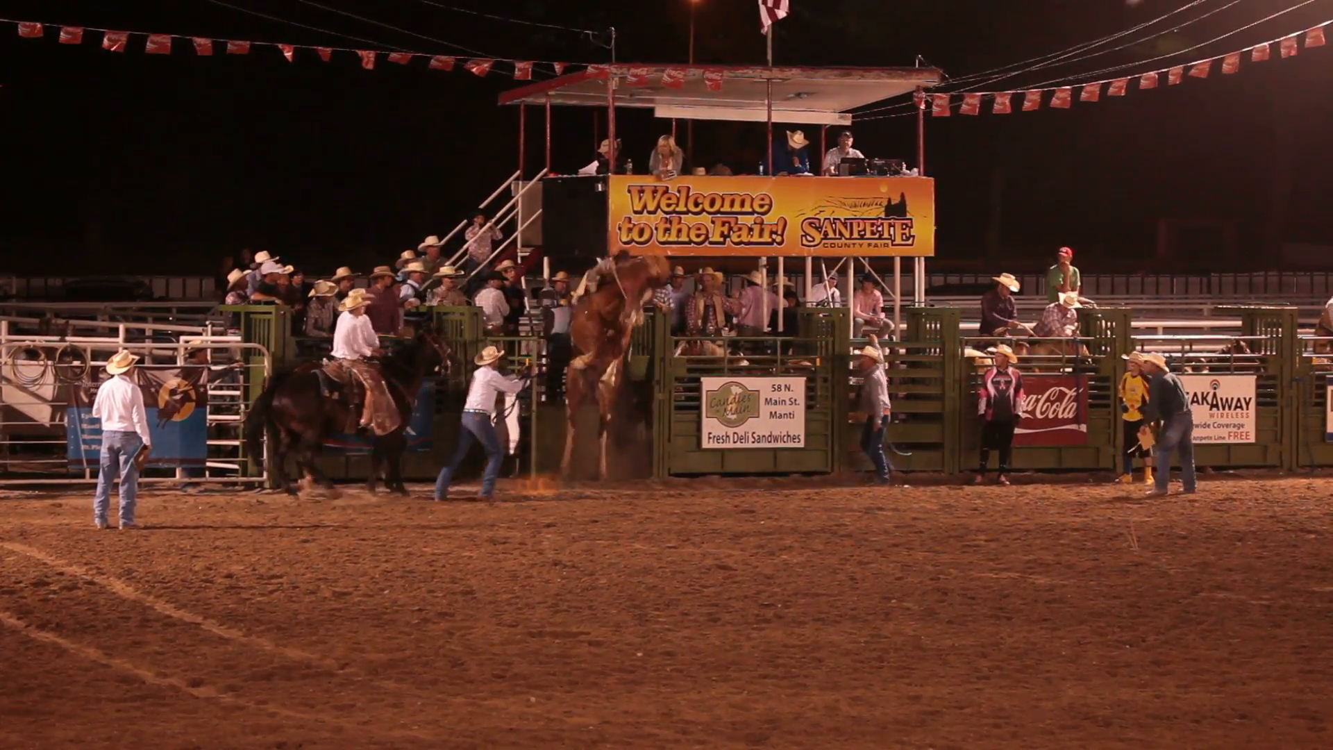 Rodeo Saddle Bronco Horse Ride Gets Rough Ride Out Of Chute To Score High. Night Time Event In Central Utah. Cowboy Rides Hard Riding Bucking Bronc During Hdpng.com  - Rodeo, Transparent background PNG HD thumbnail