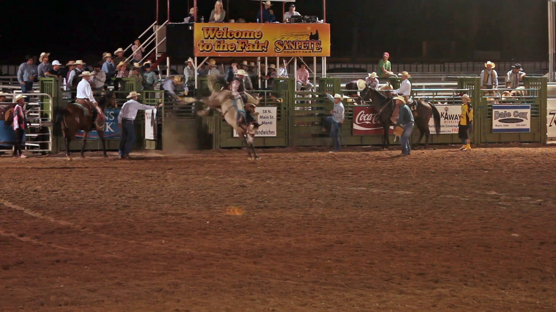 Rodeo Saddle Bronco Horse Ride Gets Rough Ride Out Of Chute With A Hard Landing Slow Motion. Night Time Event In Central Utah. Cowboy Rides Hard Riding Hdpng.com  - Rodeo, Transparent background PNG HD thumbnail