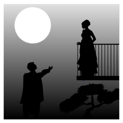Silhouette Of Romeo And Juliet - Romeo And Juliet Balcony Scene, Transparent background PNG HD thumbnail