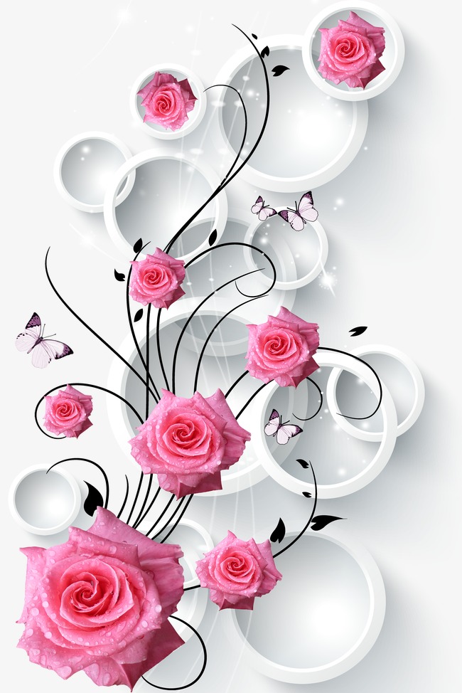 3D Circle Rose Vine, Flowers, Flower Vine, Rose Png And Psd - Rose Vine, Transparent background PNG HD thumbnail