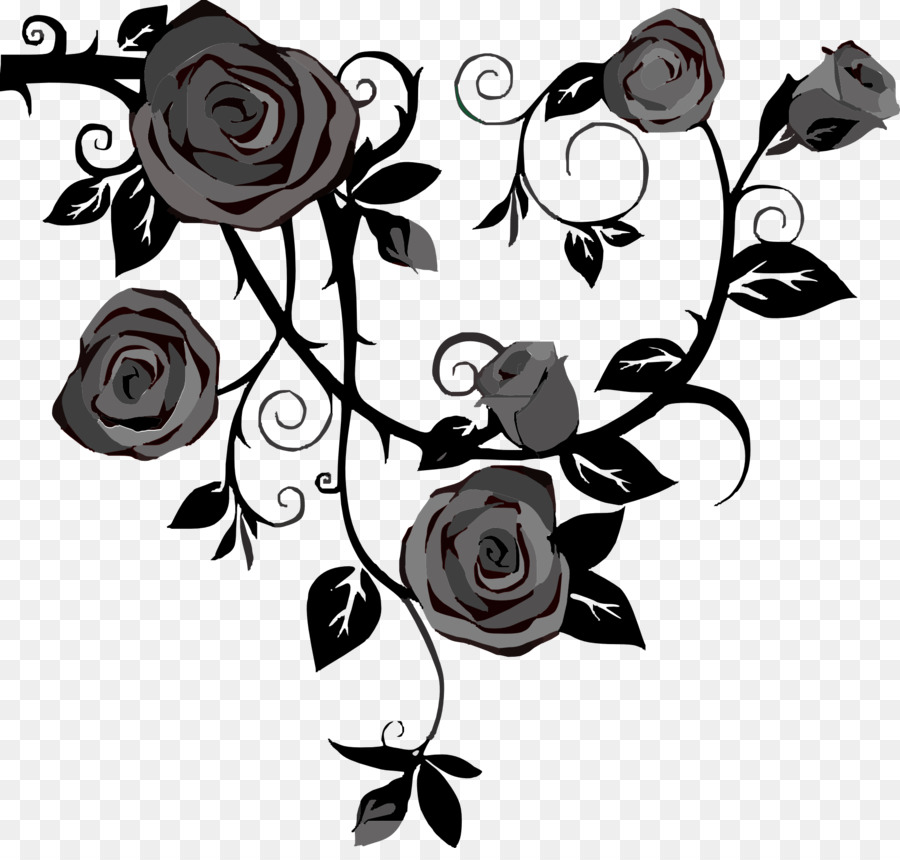 Rose Vine Drawing Thorns, Spines, And Prickles Clip Art   Black Rose - Rose Vine, Transparent background PNG HD thumbnail