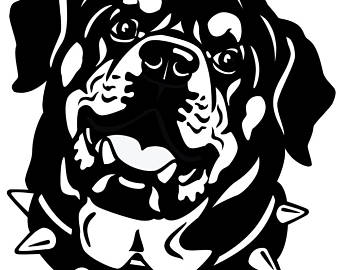 Rottweiler #2 Dog Breed Animal Pet Hound .svg .eps .png Instant Digital - Rottweiler Black And White, Transparent background PNG HD thumbnail