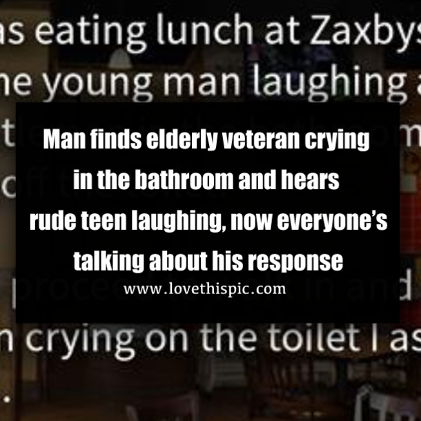 Man Finds Elderly Veteran Crying In The Bathroom And Hears Rude Teen Laughing, Now Everyoneu0027S Talking About His Response - Rude Elderly, Transparent background PNG HD thumbnail