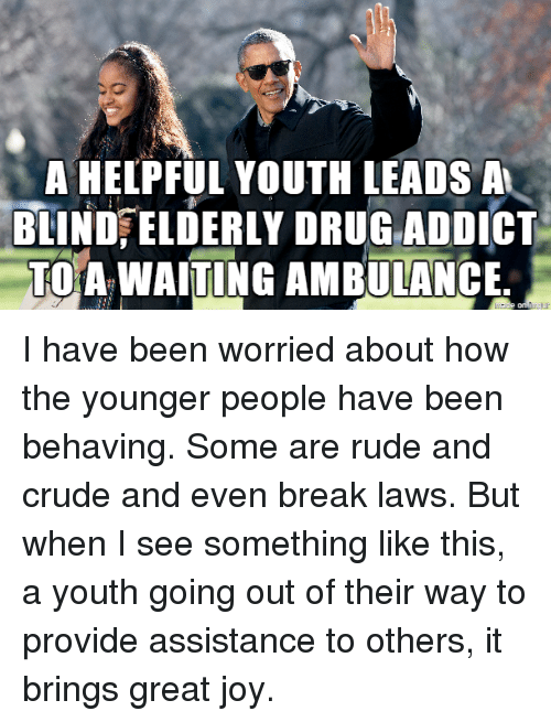 Rude, Break, And Waiting...: A Helpful Youth Leads A Blind - Rude Elderly, Transparent background PNG HD thumbnail