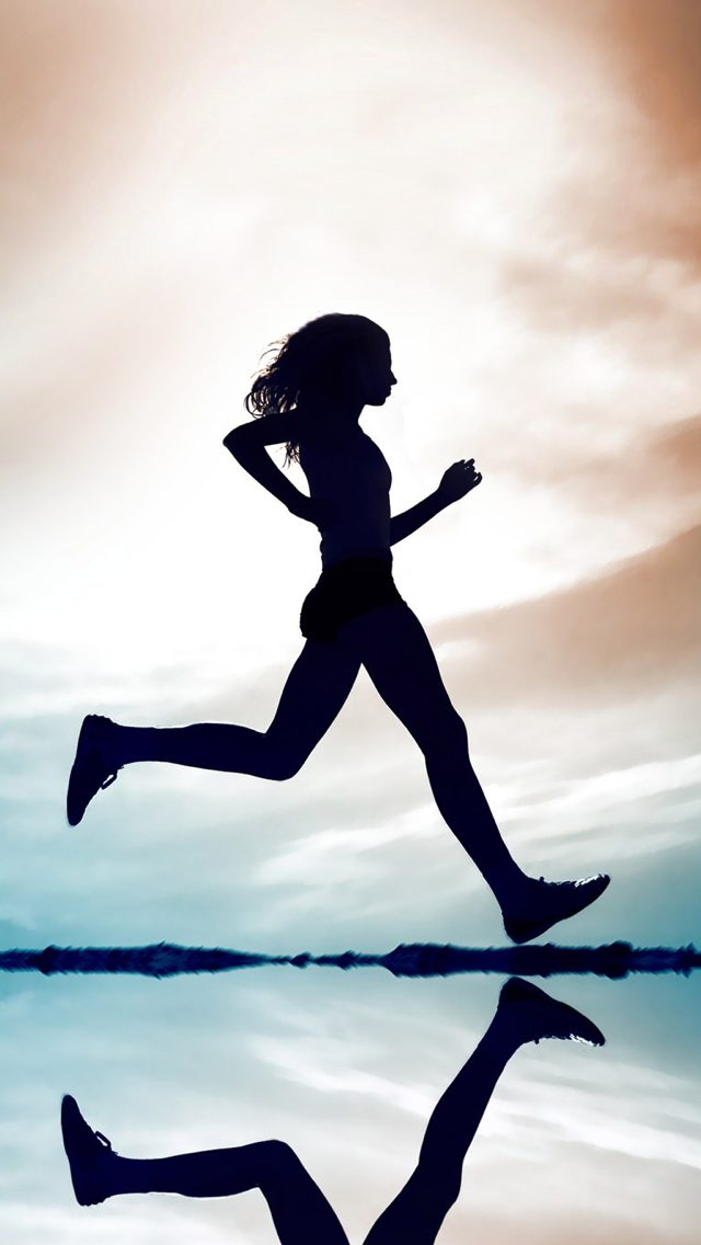 Running Girl Reflection Wallpaper For Iphone 5 Archives   Hd - Running, Transparent background PNG HD thumbnail