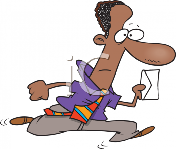 African American Man Running With A Letter   Royalty Free Clipart Image - Running Letter A, Transparent background PNG HD thumbnail