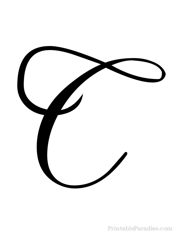 Printable Letter C in Cursive Writing, Running Letter A PNG - Free PNG