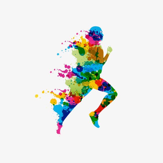 Running Man Color Buckle Creative Hd Free, Color Running Man, Run, Start Of A Race Free Png Image - Running, Transparent background PNG HD thumbnail