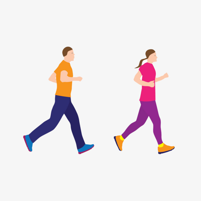 Two People Running Buckle Creative Hd Free, Two People Jogging, Run, Start Of A Race Free Png Image - Running Race, Transparent background PNG HD thumbnail