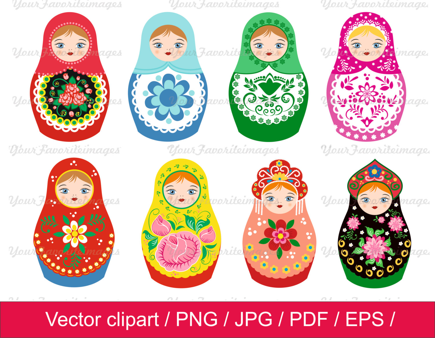 Matryoshka Clip Art Etsy - Russian Doll, Transparent background PNG HD thumbnail