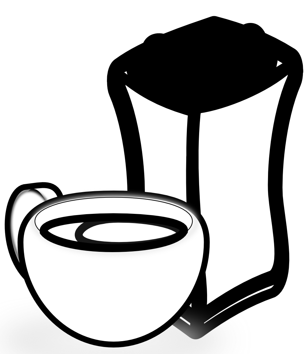 . Hdpng.com Cup Of Coffee With Sack Of Coffee Beans Black White 999Px.png 135(K) Hdpng.com  - Sack Black And White, Transparent background PNG HD thumbnail