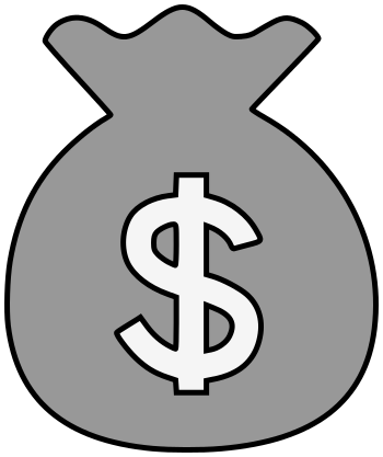 Money Bag Gray   /money/money_Bags/money_Sack_Colors/money_Bag_Gray.png.html - Sack Black And White, Transparent background PNG HD thumbnail