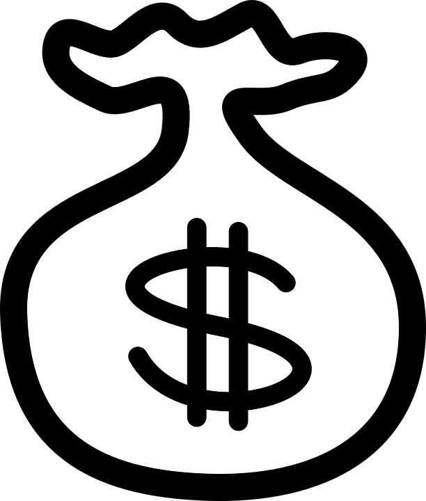 Money Bag Sack Bank Robbery Cartoon - Sack Black And White, Transparent background PNG HD thumbnail