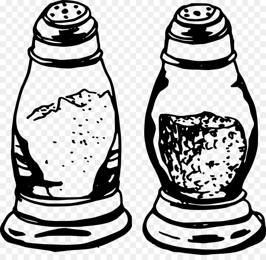 Salt And Pepper Shakers Black Pepper Capsicum Clip Art   Salt - Salt Black And White, Transparent background PNG HD thumbnail