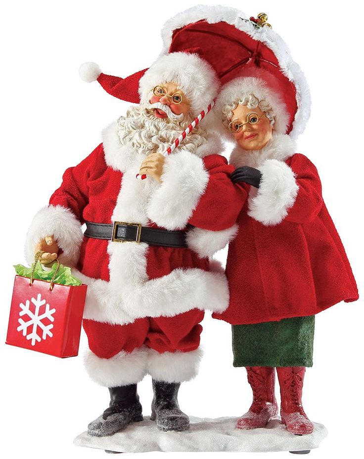Department 56 Possible Dreams: Let It Snow Santa And Mrs. Claus - Santa And Mrs Claus, Transparent background PNG HD thumbnail