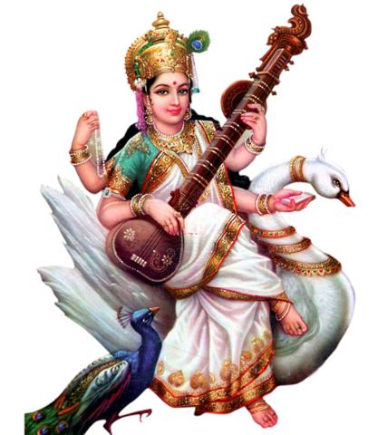 Goddess Saraswati Maa - Saraswati, Transparent background PNG HD thumbnail