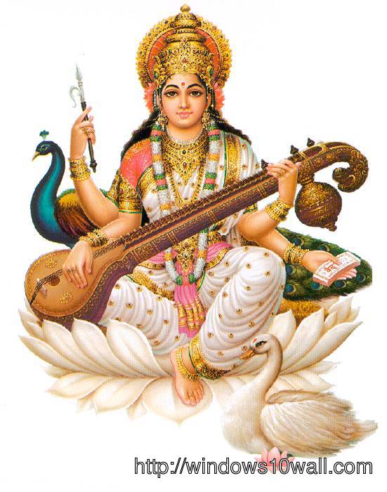 Maa Saraswati Hindu God Picture - Saraswati, Transparent background PNG HD thumbnail