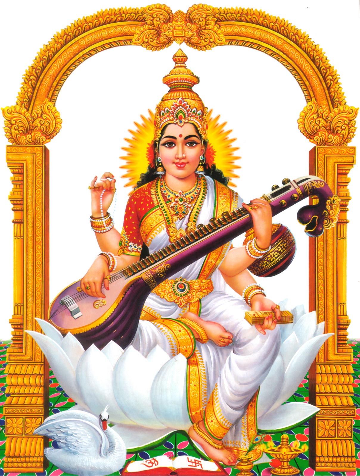 Who created goddess saraswati