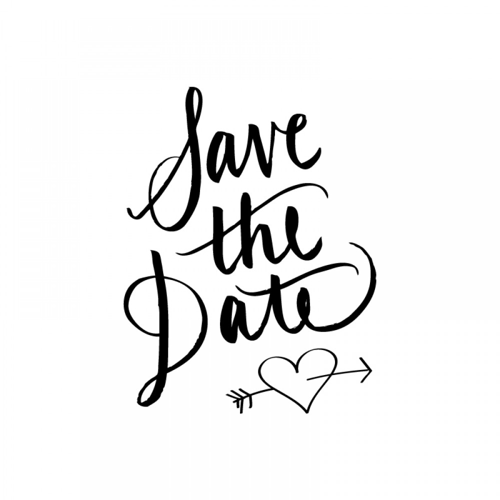 Save The Date Calligraphy Rubber Stamp - Save The Date, Transparent background PNG HD thumbnail