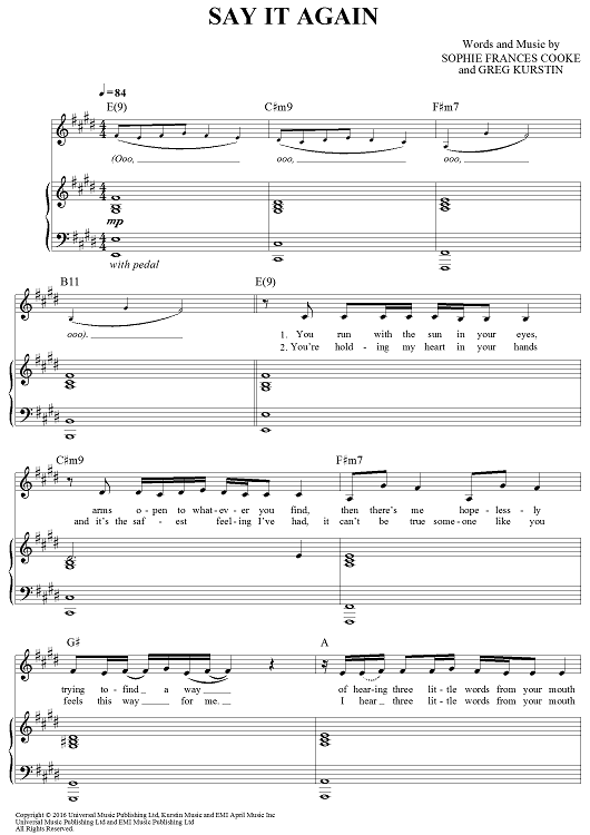 Say It Again Sheet Music Preview Page 1 Hdpng.com  - Say It Again, Transparent background PNG HD thumbnail