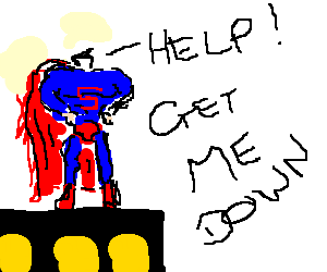 Superman Stuck On A Roof, Scared Of Heights - Scared Of Heights, Transparent background PNG HD thumbnail