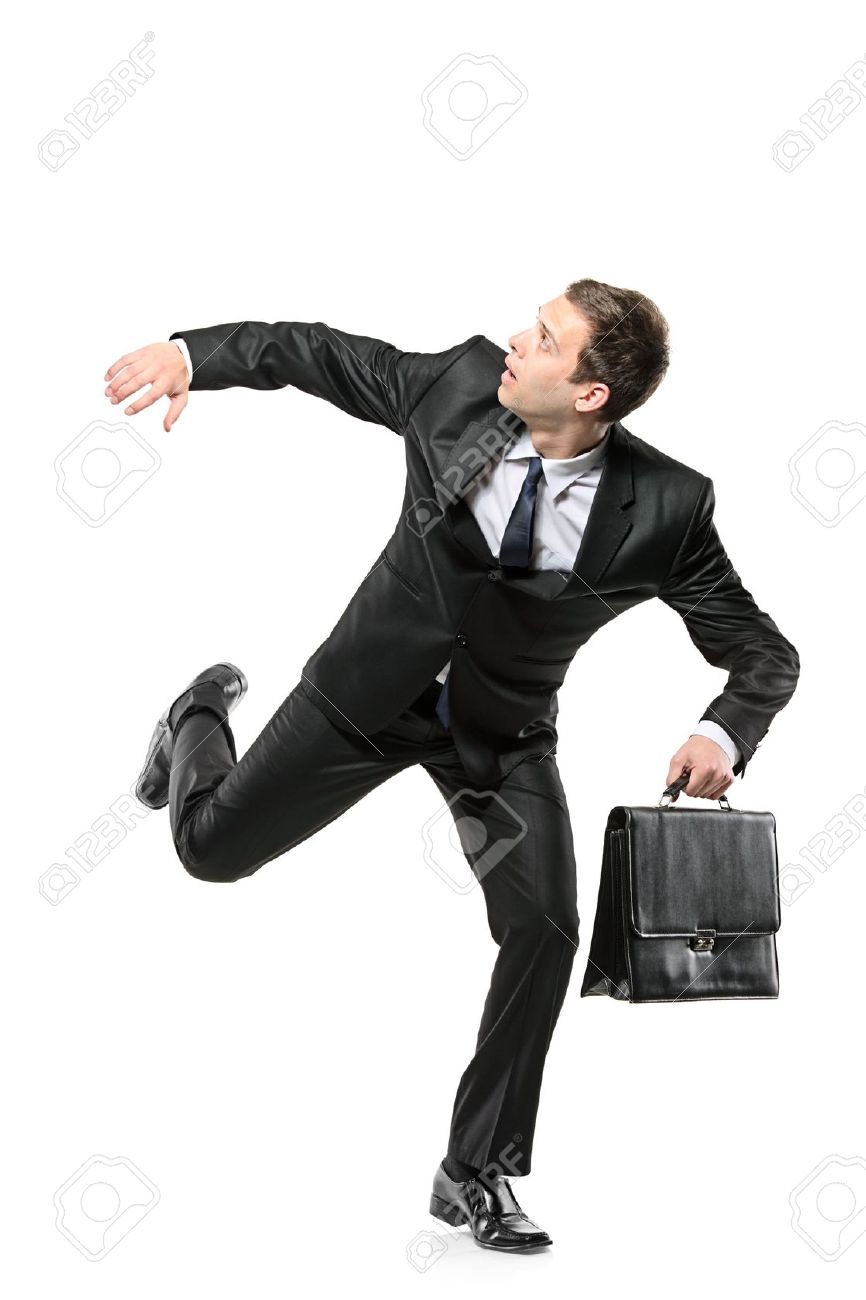 An Afraid Businessman Running Away Isolated On White Background Stock Photo   6780680 - Scared Woman Running Screaming, Transparent background PNG HD thumbnail