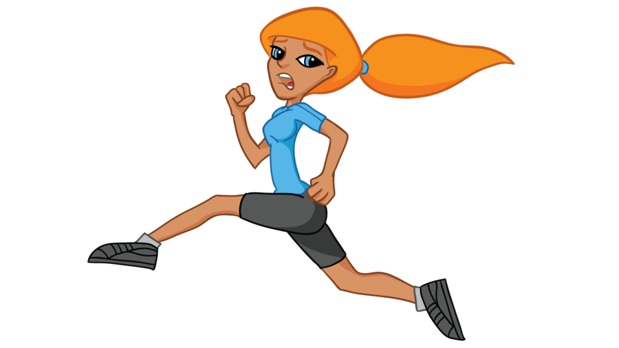 Cartoon Girl Running Clipart - Scared Woman Running Screaming, Transparent background PNG HD thumbnail