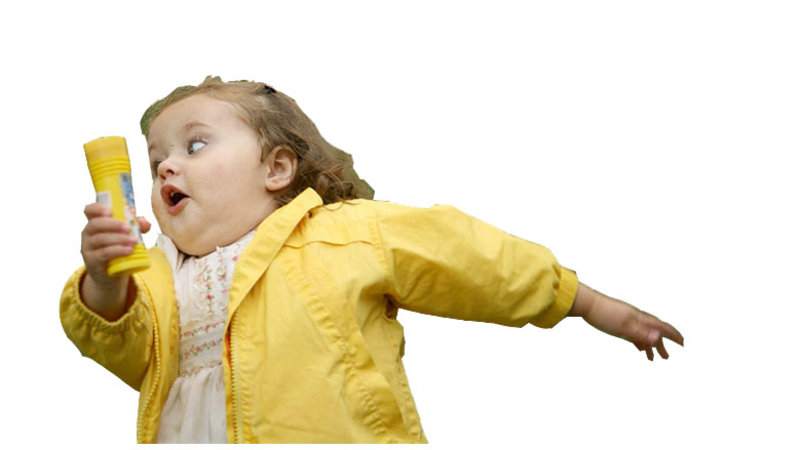 Chubby Bubbles Girl - Scared Woman Running Screaming, Transparent background PNG HD thumbnail
