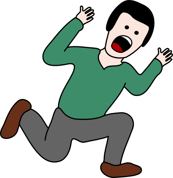 Scared Man Clip Art At Clker Pluspng.com   Vector Clip Art Online, Royalty . - Scared Woman Running Screaming, Transparent background PNG HD thumbnail