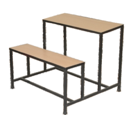 Two Seater School Bench - School Bench, Transparent background PNG HD thumbnail