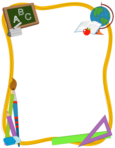 A Great Border For Teachers Featuring Generic School Related Graphics Including A Chalkboard, Globe - School Related, Transparent background PNG HD thumbnail