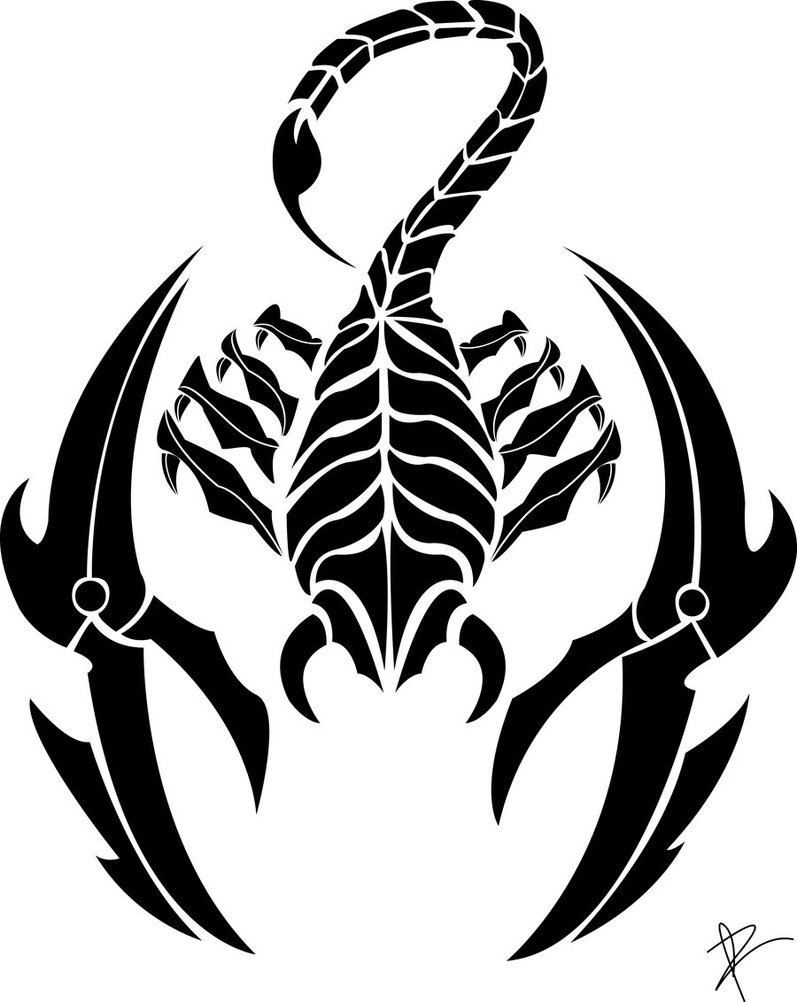 Nice Black Tribal Scorpio Tattoo Design - Scorpion Tattoos, Transparent background PNG HD thumbnail