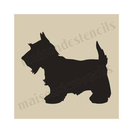 Scottie Dog Silhouette Small 5 X 5 Stencil - Scottie Dog, Transparent background PNG HD thumbnail