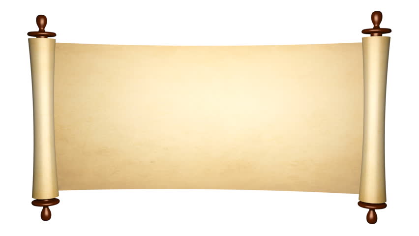 Scroll Of Old Parchment, 3D Animation With Alpha Mask   Hd Stock Footage Clip - Scroll, Transparent background PNG HD thumbnail