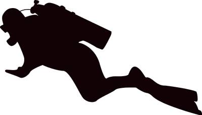 Pin Scuba Diver Clipart Silhouette #1 - Scuba Diver Black And White, Transparent background PNG HD thumbnail