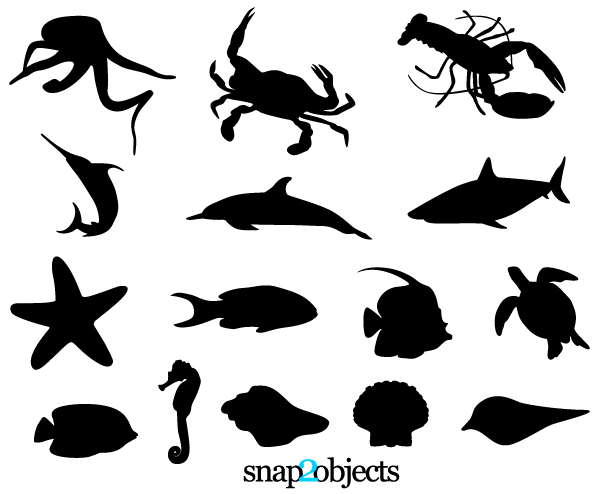 Sea Life Png Black And White Hdpng.com 600 - Sea Life Black And White, Transparent background PNG HD thumbnail
