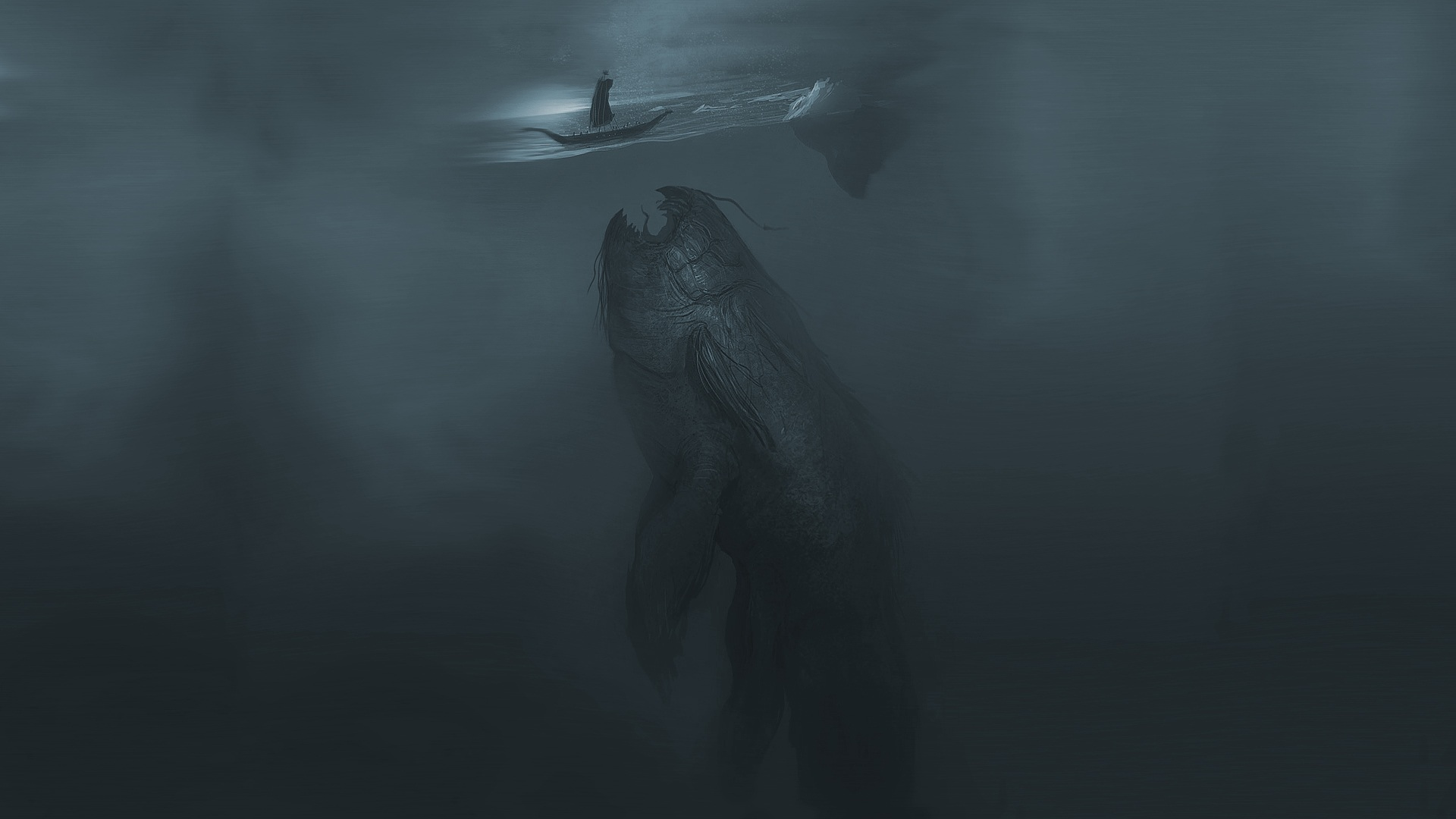 Deep Ocean Background Hd. - Sea Monster, Transparent background PNG HD thumbnail