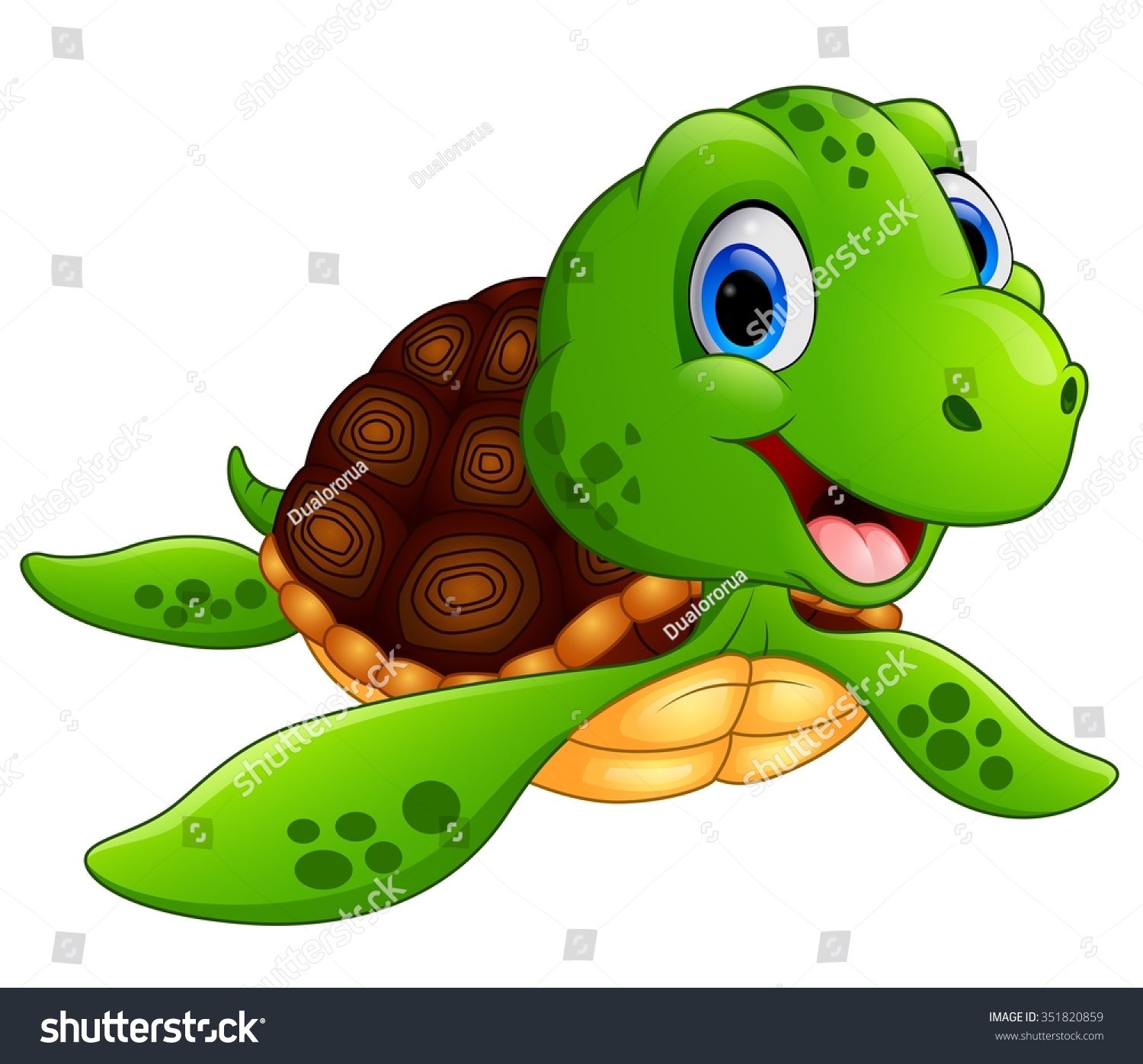 Happy Sea Turtle Cartoon - Sea Turtle Cartoon, Transparent background PNG HD thumbnail