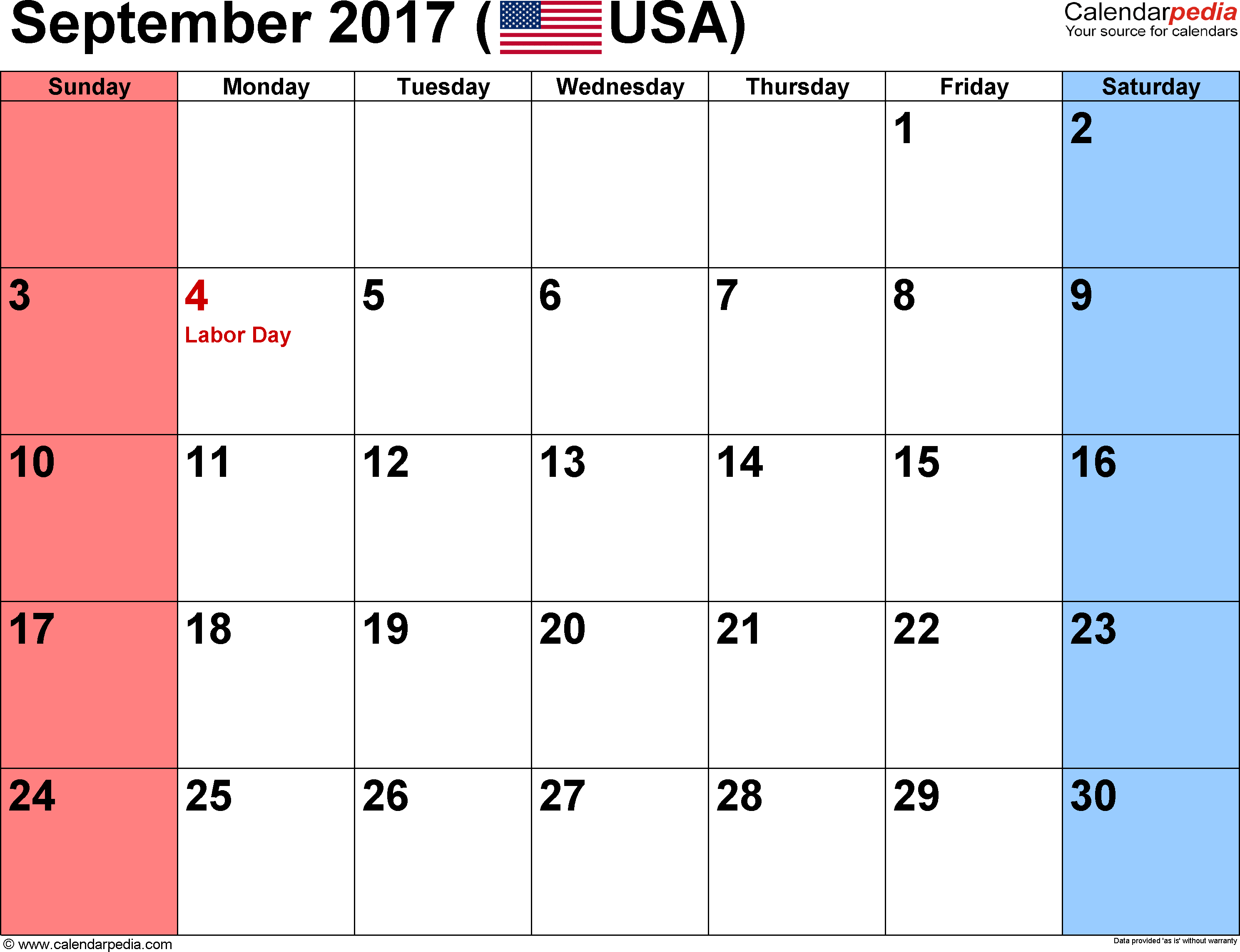 Blank September 2017 Calendar - September Calendar, Transparent background PNG HD thumbnail