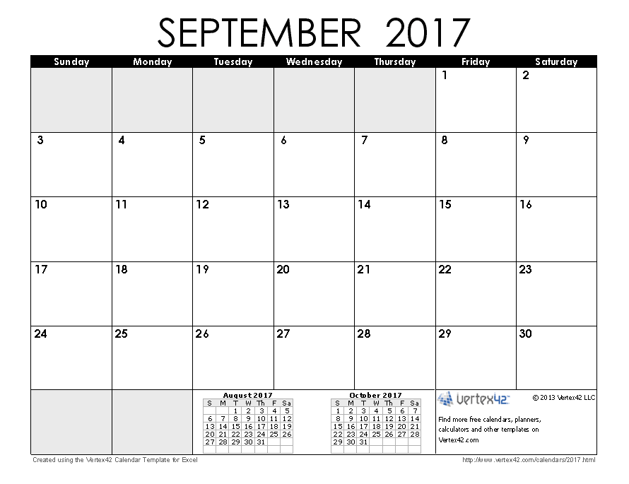 September 2018 Printable Cale