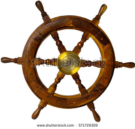 Ship Steering Wheel Isolated On White - Ships Wheel, Transparent background PNG HD thumbnail