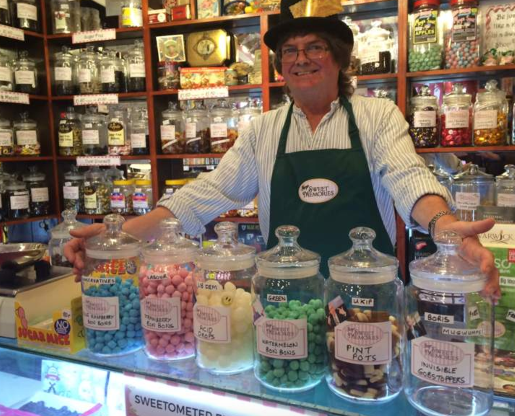 Nigel Ackroyd, Of Maryu0027S Sweet Memories On Market Place, Puts The Name Of A Different Political Party On Each Jar And Follows The Sales To See Who Is Likely Hdpng.com  - Shop Owner, Transparent background PNG HD thumbnail