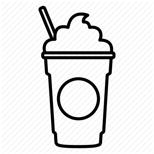 Coffee, Coffee Shop, Frappe, Frappuccino, Mocha, Starbucks, Straw Icon - Shop Black And White, Transparent background PNG HD thumbnail