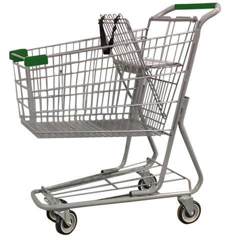 Metal Wire Shopping Cart 6,000 Cu. In. With Green Handle, Seat, Hdpng.com  - Shopping Carts, Transparent background PNG HD thumbnail